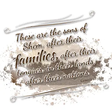 Genesis 10:31 – These are the sons of Shem, after their families, after their tongues, in their lands, after their nations.
