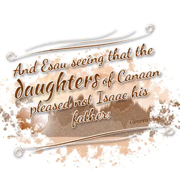Genesis 28:8 – And Esau seeing that the daughters of Canaan pleased not Isaac his father;