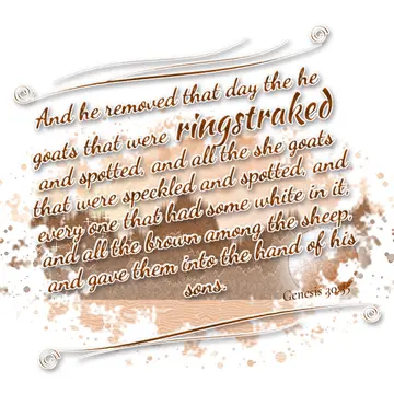 Genesis 30:35 – And he removed that day the he goats that were ringstraked and spotted, and all the she goats that were speckled and spotted, and every one that had…