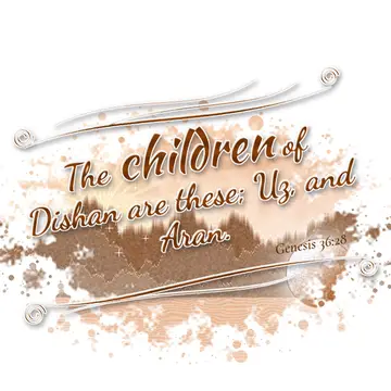 Genesis 36:28 – The children of Dishan are these; Uz, and Aran.