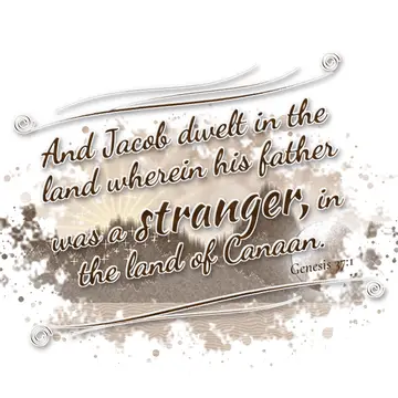 Genesis 37:1 – And Jacob dwelt in the land wherein his father was a stranger, in the land of Canaan.