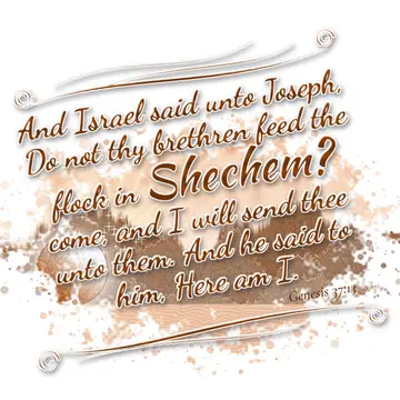Genesis 37:13 – And Israel said unto Joseph, Do not thy brethren feed the flock in Shechem? come, and I will send thee unto them. And he said to him, Here am I.