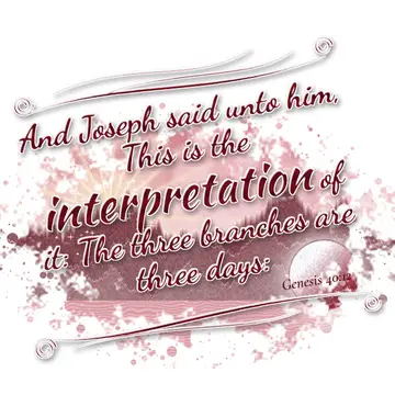 Genesis 40:12 – And Joseph said unto him, This is the interpretation of it: The three branches are three days: