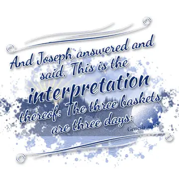 Genesis 40:18 – And Joseph answered and said, This is the interpretation thereof: The three baskets are three days: