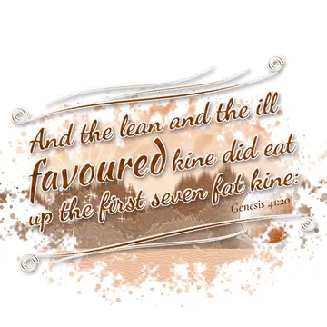 Genesis 41:20 – And the lean and the ill favoured kine did eat up the first seven fat kine: