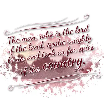 Genesis 42:30 – The man, who is the lord of the land, spake roughly to us, and took us for spies of the country.