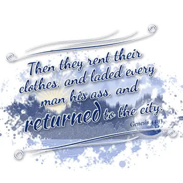Genesis 44:13 – Then they rent their clothes, and laded every man his ass, and returned to the city.
