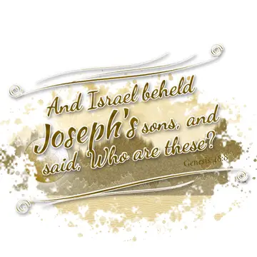 Genesis 48:8 – And Israel beheld Joseph's sons, and said, Who are these?