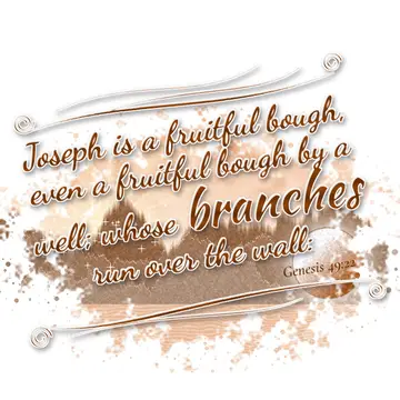 Genesis 49:22 – Joseph is a fruitful bough, even a fruitful bough by a well; whose branches run over the wall: