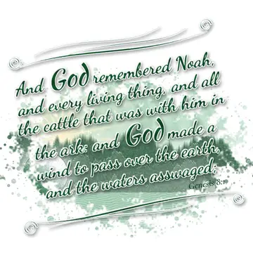 Genesis 8:1 – And God remembered Noah, and every living thing, and all the cattle that was with him in the ark: and God made a wind to pass over the earth, and the…