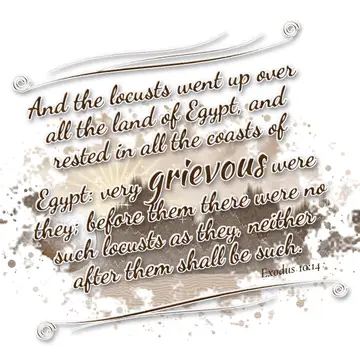 Exodus 10:14 – And the locusts went up over all the land of Egypt, and rested in all the coasts of Egypt: very grievous were they; before them there were no such…