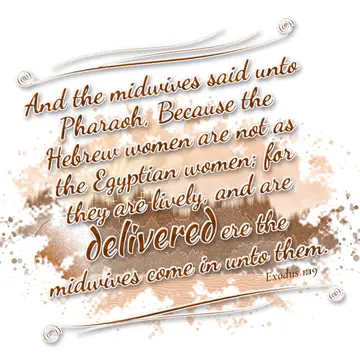 Exodus 1:19 – And the midwives said unto Pharaoh, Because the Hebrew women are not as the Egyptian women; for they are lively, and are delivered ere the midwives…