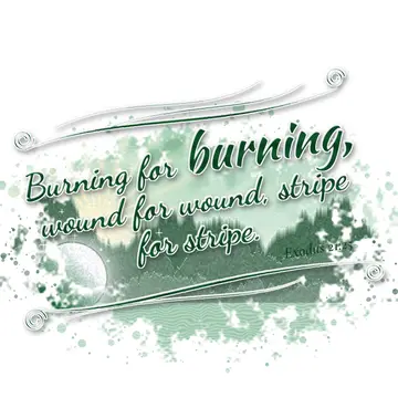 Exodus 21:25 – Burning for burning, wound for wound, stripe for stripe.