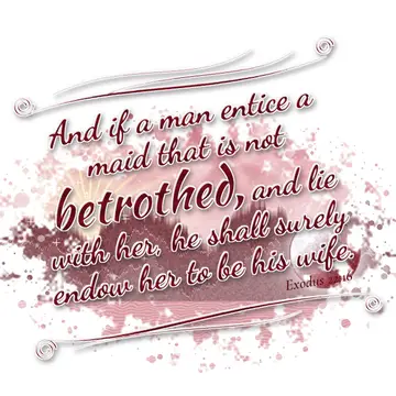 Exodus 22:16 – And if a man entice a maid that is not betrothed, and lie with her, he shall surely endow her to be his wife.