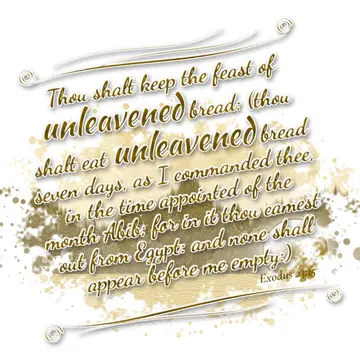 Exodus 23:15 – Thou shalt keep the feast of unleavened bread: (thou shalt eat unleavened bread seven days, as I commanded thee, in the time appointed of the month…