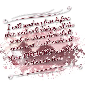 Exodus 23:27 – I will send my fear before thee, and will destroy all the people to whom thou shalt come, and I will make all thine enemies turn their backs unto…