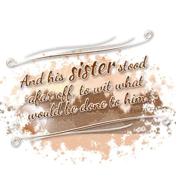 Exodus 2:4 – And his sister stood afar off, to wit what would be done to him.