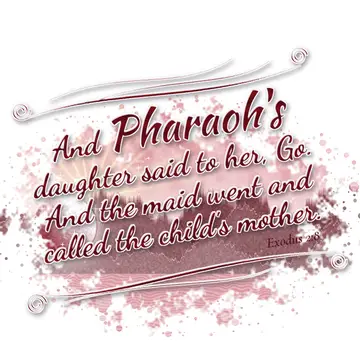 Exodus 2:8 – And Pharaoh's daughter said to her, Go. And the maid went and called the child's mother.