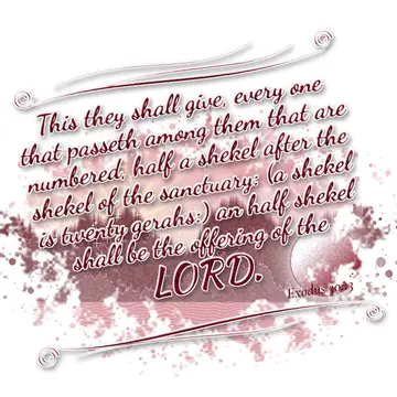 Exodus 30:13 – This they shall give, every one that passeth among them that are numbered, half a shekel after the shekel of the sanctuary: (a shekel is twenty…