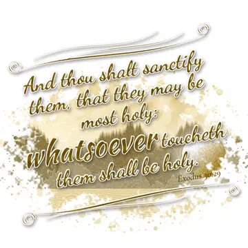 Exodus 30:29 – And thou shalt sanctify them, that they may be most holy: whatsoever toucheth them shall be holy.