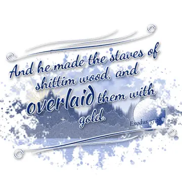 Exodus 37:28 – And he made the staves of shittim wood, and overlaid them with gold.