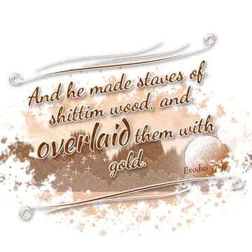 Exodus 37:4 – And he made staves of shittim wood, and overlaid them with gold.