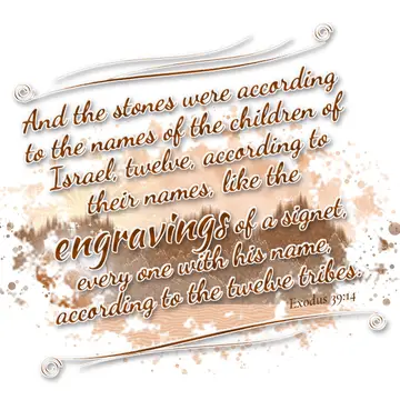 Exodus 39:14 – And the stones were according to the names of the children of Israel, twelve, according to their names, like the engravings of a signet, every one…