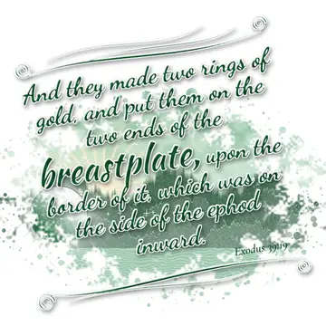 Exodus 39:19 – And they made two rings of gold, and put them on the two ends of the breastplate, upon the border of it, which was on the side of the ephod inward.