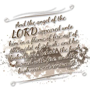 Exodus 3:2 – And the angel of the LORD appeared unto him in a flame of fire out of the midst of a bush: and he looked, and, behold, the bush burned with fire, and…