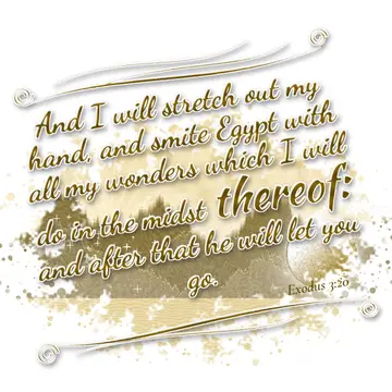 Exodus 3:20 – And I will stretch out my hand, and smite Egypt with all my wonders which I will do in the midst thereof: and after that he will let you go.