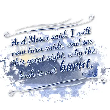 Exodus 3:3 – And Moses said, I will now turn aside, and see this great sight, why the bush is not burnt.
