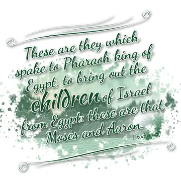 Exodus 6:27 – These are they which spake to Pharaoh king of Egypt, to bring out the children of Israel from Egypt: these are that Moses and Aaron.