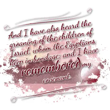 Exodus 6:5 – And I have also heard the groaning of the children of Israel, whom the Egyptians keep in bondage; and I have remembered my covenant.
