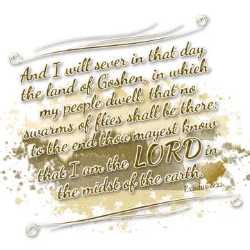 Exodus 8:22 – And I will sever in that day the land of Goshen, in which my people dwell, that no swarms of flies shall be there; to the end thou mayest know that I…