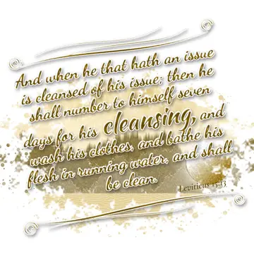 Leviticus 15:13 – And when he that hath an issue is cleansed of his issue; then he shall number to himself seven days for his cleansing, and wash his clothes, and…