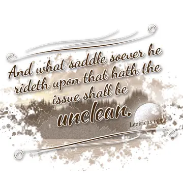 Leviticus 15:9 – And what saddle soever he rideth upon that hath the issue shall be unclean.