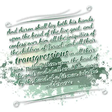 Leviticus 16:21 – And Aaron shall lay both his hands upon the head of the live goat, and confess over him all the iniquities of the children of Israel, and all their…