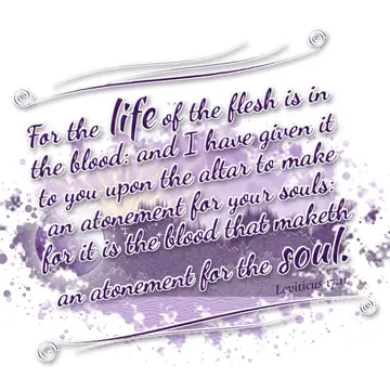 Leviticus 17:11 – For the life of the flesh is in the blood: and I have given it to you upon the altar to make an atonement for your souls: for it is the blood that…