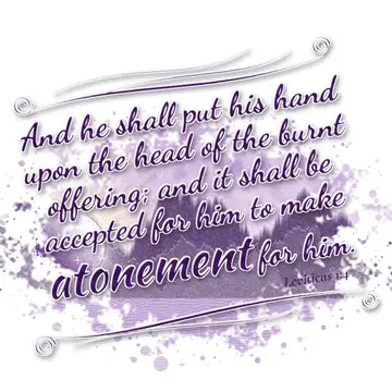 Leviticus 1:4 – And he shall put his hand upon the head of the burnt offering; and it shall be accepted for him to make atonement for him.
