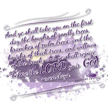 Leviticus 23:40 – And ye shall take you on the first day the boughs of goodly trees, branches of palm trees, and the boughs of thick trees, and willows of the brook…