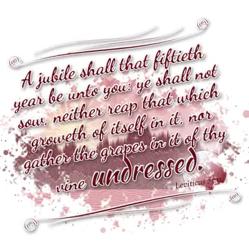 Leviticus 25:11 – A jubile shall that fiftieth year be unto you: ye shall not sow, neither reap that which groweth of itself in it, nor gather the grapes in it of thy…