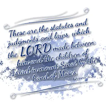 Leviticus 26:46 – These are the statutes and judgments and laws, which the LORD made between him and the children of Israel in mount Sinai by the hand of Moses.