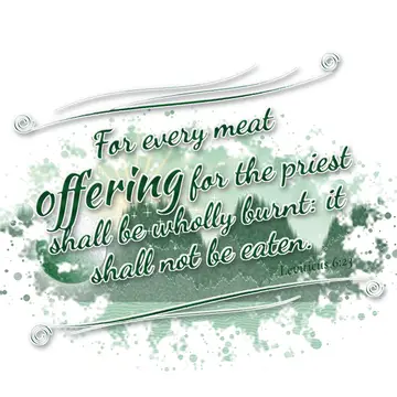Leviticus 6:23 – For every meat offering for the priest shall be wholly burnt: it shall not be eaten.