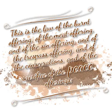 Leviticus 7:37 – This is the law of the burnt offering, of the meat offering, and of the sin offering, and of the trespass offering, and of the consecrations, and of…