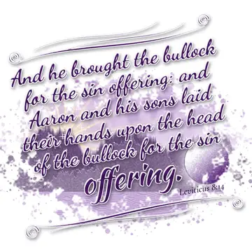 Leviticus 8:14 – And he brought the bullock for the sin offering: and Aaron and his sons laid their hands upon the head of the bullock for the sin offering.
