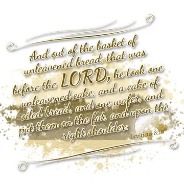 Leviticus 8:26 – And out of the basket of unleavened bread, that was before the LORD, he took one unleavened cake, and a cake of oiled bread, and one wafer, and put…