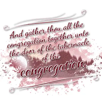 Leviticus 8:3 – And gather thou all the congregation together unto the door of the tabernacle of the congregation.