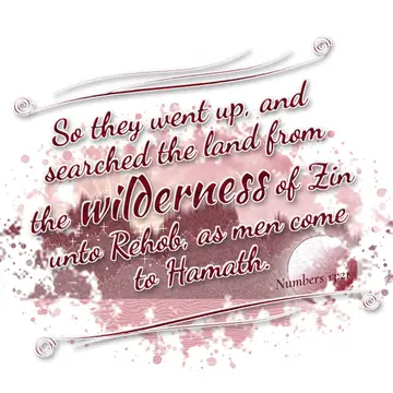 Numbers 13:21 – So they went up, and searched the land from the wilderness of Zin unto Rehob, as men come to Hamath.