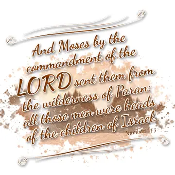 Numbers 13:3 – And Moses by the commandment of the LORD sent them from the wilderness of Paran: all those men were heads of the children of Israel.