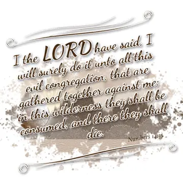 Numbers 14:35 – I the LORD have said, I will surely do it unto all this evil congregation, that are gathered together against me: in this wilderness they shall be…